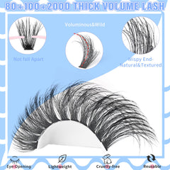 INSPEAUTY lash clusters mixed-length 12-20mm for customizable wispy looks