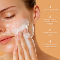 Close-up of coconut water and aloe vera ingredients in the cleanser.