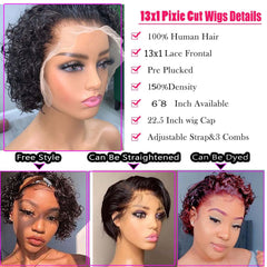 INSTASTYLE 100% human hair pixie wig enabling versatile styling options.