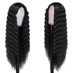 INSTASTYLE loose deep wave crimps curls wig showing volume and movement.