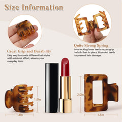 Interesse small claw clip offers strong grip and internal teeth.