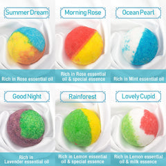 INTEYE Morning Rose bath bombs colors evoke rose oil for a serene soak.