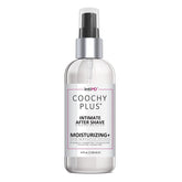 IntiMD COOCHY bottle-dispense for quick, soothing post-shave care.
