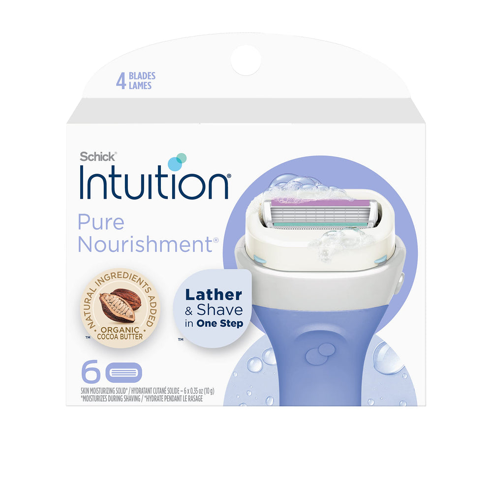 INTUITION Pure Nourishment refill 6-pack on shelf for easy replacement