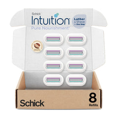 INTUITION pure nourishment refill compatible with any handle for one-step shaving.
