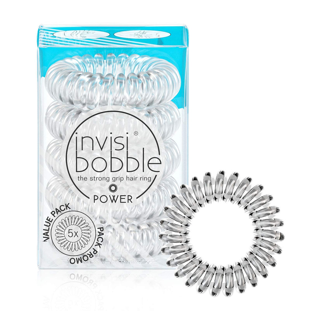 invisibobble Power Traceless espiral 5-pack cristal claro para peinados firmes sin nudos