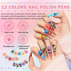 IONSGAKO quick-drying formula ensures smudge-free application on nails.