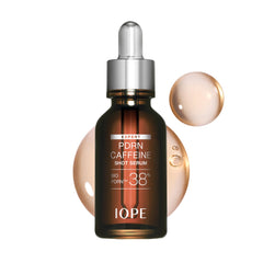 IOPE Bio-PDRN Caffeine Shot Serum bottle front for daily firming.