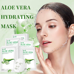 IREV Aloe Vera Face Mask on-face application demonstrates gentle hydration for daily use.