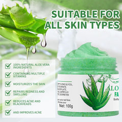IREV Aloe Vera Facial Scrub applied on face demonstrates refreshing cleanse for pores