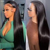 Iris Queen straight HD lace front wig—28-inch length for effortless daily styling.
