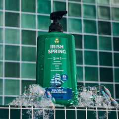Irish Spring 5-in-1 foam shows rich lather for a thorough cleanse.