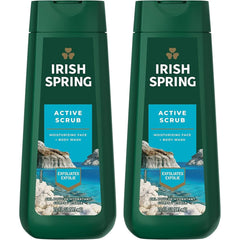 Irish Spring Active Scrub, botellas dos, limpieza diaria vigorizante y fragancia fresca.