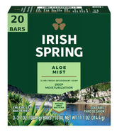 Irish Spring Aloe bar soap in a 20-bar pack ready for daily use