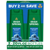 Irish Spring Moisture Blast: dos botellas de 20 onzas para ducha con frescura duradera.