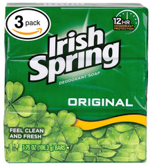 Irish Spring Original Scent bar pack side view, highlighting long-lasting freshness.