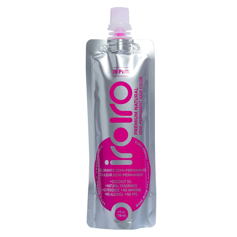 IROIRO 70 Pink eco-pouch packaging highlights vegan, cruelty-free color option.