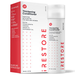 iRestore Biotin Hair Conditioner bottle delivering moisture and shine.