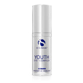 iS CLINICAL Youth Eye Complex bottle close-up highlighting hydrating formula for under-eye skin.