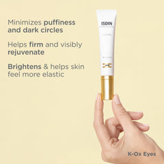 ISDIN Isdinceutics K-Ox Eyes under-eye area closeup emphasizing firmness.