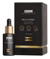ISDIN Melatonik serum bottle close-up for night hydration and antioxidant support
