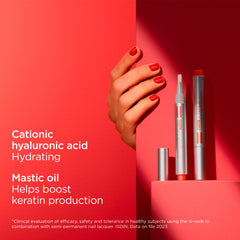 ISDIN Si-Nails texture swatch reflects enhanced moisture for healthier cuticles.