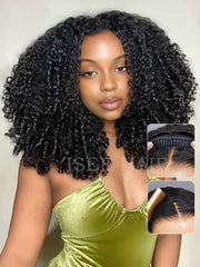 ISEE Half Wig kinky curly closeup shows natural texture and volume