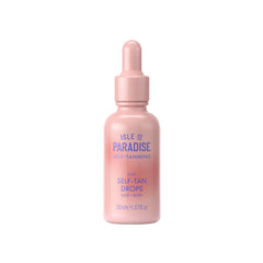 Isle of Paradise self-tanning drops bottle shows fragrance-free, dermatologist-approved formula for sensitive skin