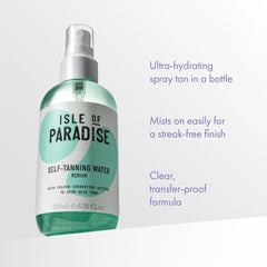 Isle of Paradise Self-Tanning Water hydrates with grapefruit, chia seed and avocado oils for a nourished tan