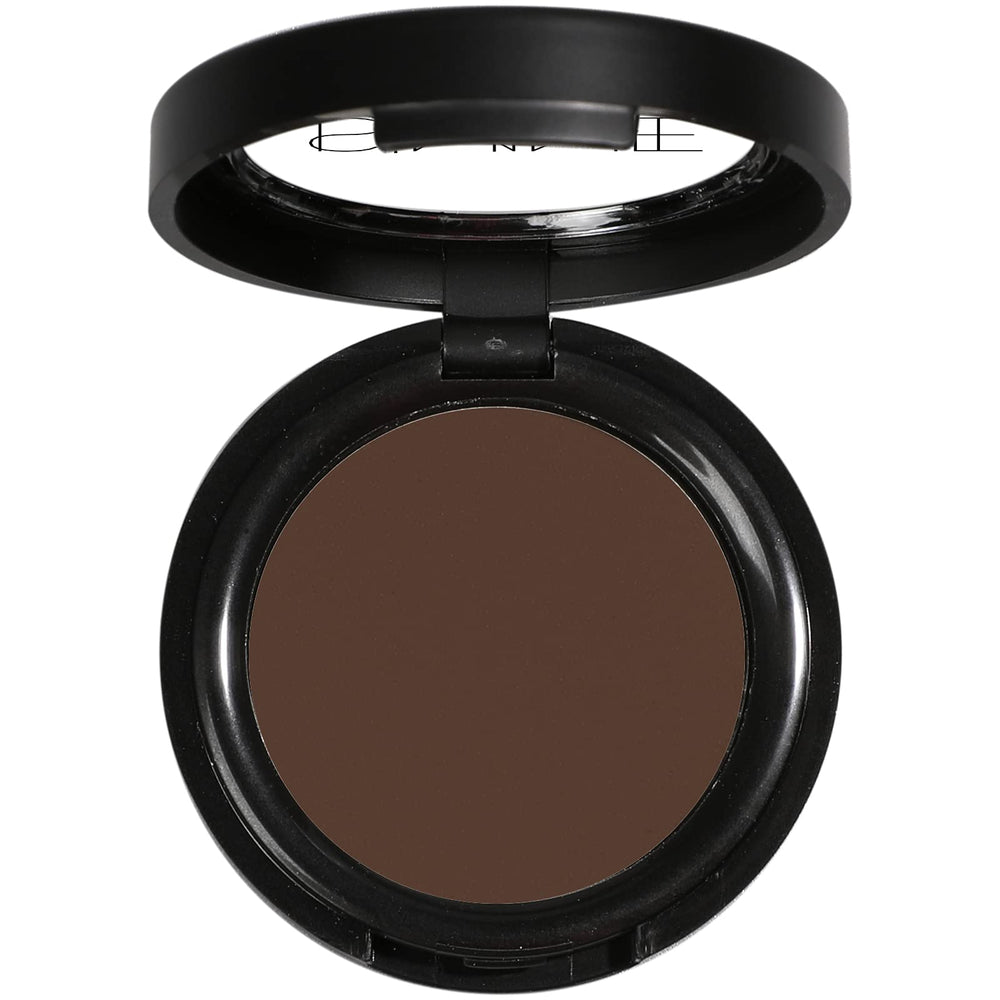 IS'MINE matte coffee swatch shows rich, true-to-pan color for quick daily looks.