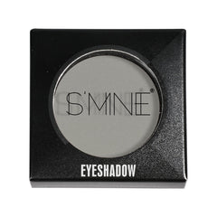 IS'MINE grey pressed powder shadow closeup showcases high-pigment color.