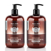 ISNER MILE beard wash 17oz bottle close-up with rich lather for clean beard