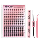 ISOOLU Lash Clusters Manga Kit close-up showing a complete DIY set for dramatic lashes.