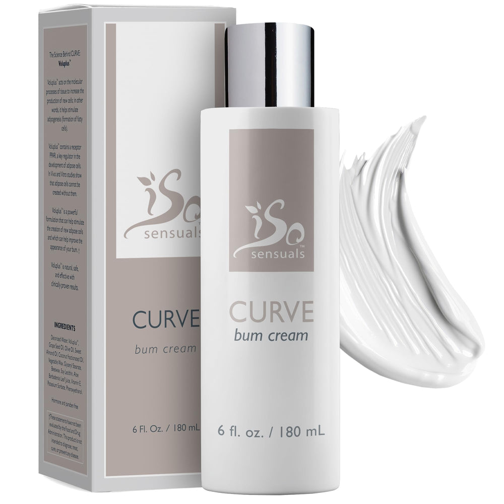 IsoSensuals Curve Butt Cream bottle shows sleek design for easy daily application