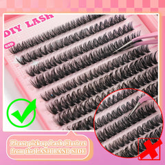 ISTGIFT Tweezer and brush set for precise lash placement at home.