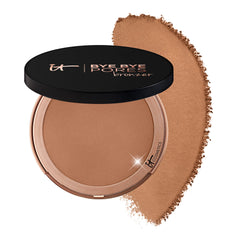 IT Cosmetics Bye Bye Pores Bronzer compact showing a sun-kissed glow.