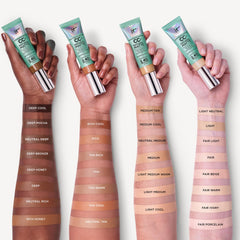 Applying IT Cosmetics CC+ Natural Matte demonstrates even coverage with a natural finish.