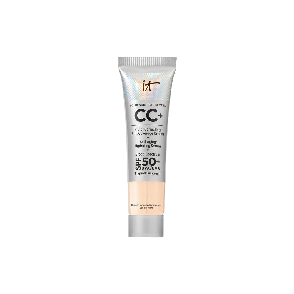 IT Cosmetics CC+ Cream Travel en botella de viaje, fácil de transportar.