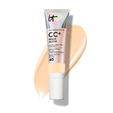 IT Cosmetics CC+ Nude Glow bottle pump shows easy application and SPF 40 protection