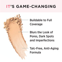 IT Cosmetics CC+ powder provides skin-smoothing finish when applied over foundation.