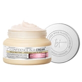 IT Cosmetics Confidence in a Cream jar closeup shows rich texture and instant hydration