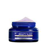 IT Cosmetics Confidence in Your Beauty Sleep Night Cream jar closeup for rich overnight hydration.