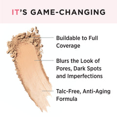 IT Cosmetics CC+ powder camouflages dark spots with optical blurring pigments.