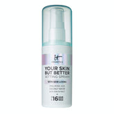 IT Cosmetics Your Skin But Better Setting Spray+ bottle for long-lasting makeup hold.