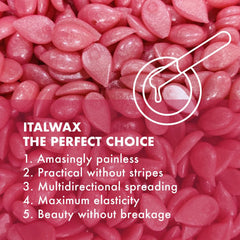 Italwax elastic structure enables clean removal across facial contours.