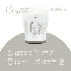 Italwax Top Line Crystal unscented wax beads suitable for sensitive facial skin.