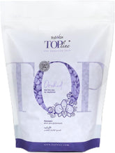 Italwax Top Line Orchid hard wax beads with transparent jelly for precise bikini and underarm waxing.