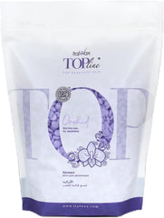 Italwax Top Line Orchid hard wax beads with transparent jelly for precise bikini and underarm waxing.