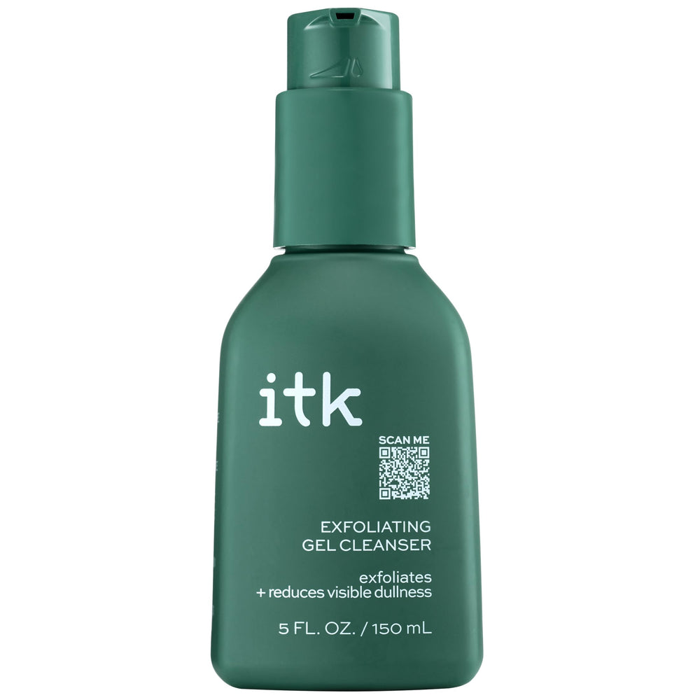 ITK Exfoliante Gel Limpiador: bote de 5 onzas para uso diario y piel limpia.