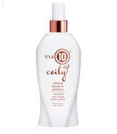 Its A 10 Haircare Miracle Leave-In bottle front view defines curls and fights frizz.